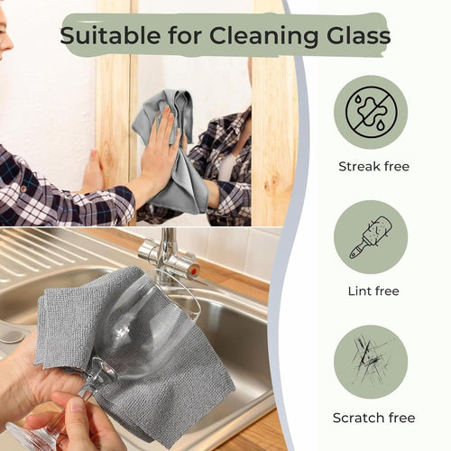 Modern Trending Microfiber Cleaning Cloth Roll 25x25CM – Reusable Tear-Away Towels Washable Super Absorbent Lint Free Cleaning Rags for Kitchen, Car, Garage and Home (Multicolor, 20 Pack)